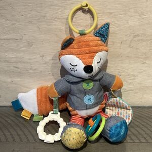 Infantino Go Gaga! Playtime Pal Fox Plush Activity Toy Teether Rattle Crinkle